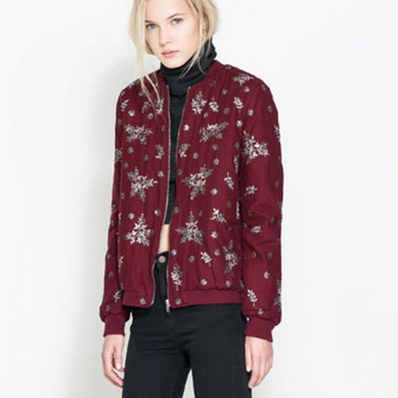 Zara Beaded Sequin Embellished Bomber Skirt Set M - Picture 10 of 10